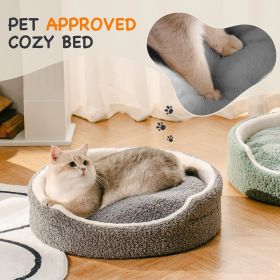Mewoo Washable Pet Bed For Small Dogs & Cats - 23x23x7 Inch Orthopedic Dog Bed With Non-Slip Bottom, Plush Round Bed For Puppies & Indoor Kittens (Option: WP131)