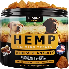 Natural Calming Chews For Dogs With Hemp Oil And Valerian Root Peanut Butter Flavor 180 Chews (Option: Kinpur Pet Care)